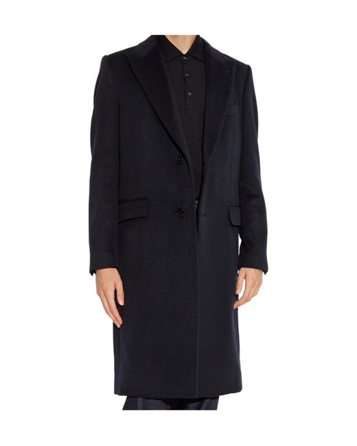 Dolce & Gabbana Blue Single-Breasted Coat for men