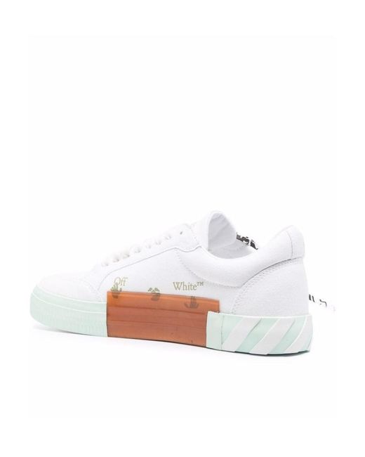Off-White c/o Virgil Abloh White Low Vulcanized Eco Canvas Sneakers for men