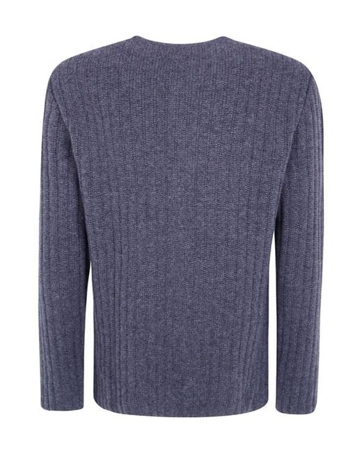 Lardini Blue Long Sleeve Buttoned Cardigan for men