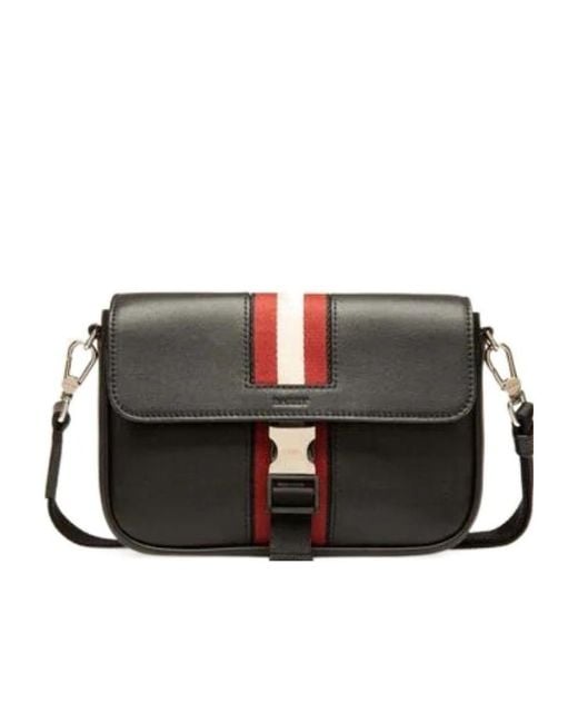 Bally Black Striped Shoulder Bag for men