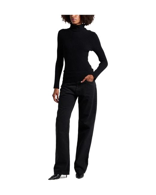 MM6 by Maison Margiela Black Plain Colour Denim Trousers