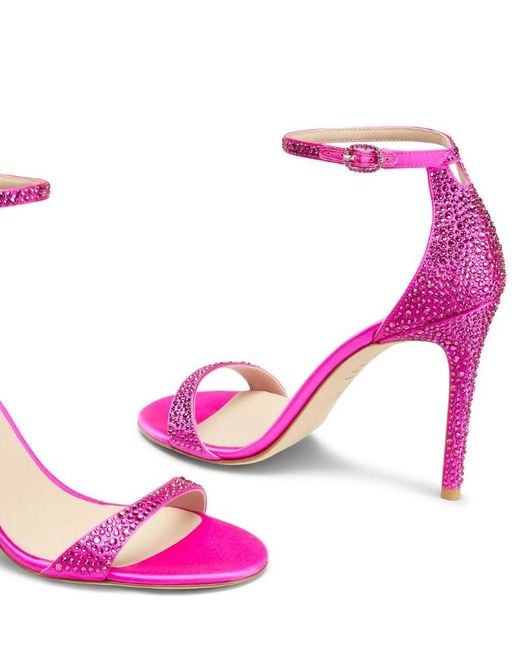Stuart Weitzman Pink Round-Headed High-Heeled Sandals