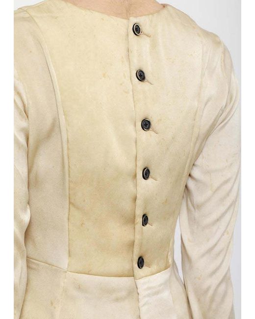 Uma Wang Natural Button-Down Round Neck Blouse