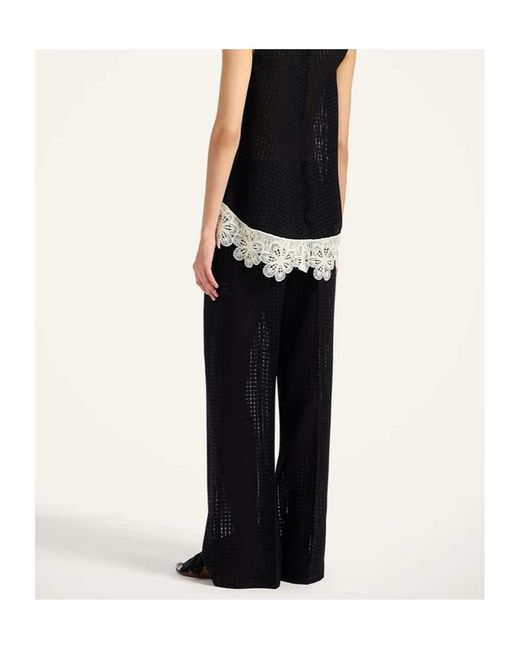 LaDoubleJ Black La Doublej Openwork Loose Fit Trousers