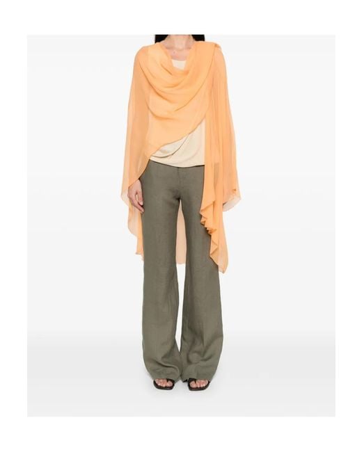 Ermanno Scervino Orange Ruffled Cape