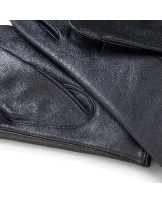 Boss Blue Leather Gloves for men