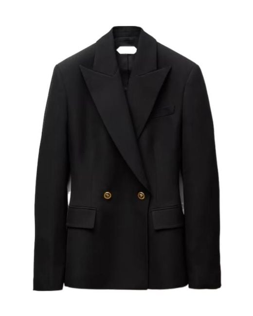 Versace Black Wool Grain De Poudre Blazer