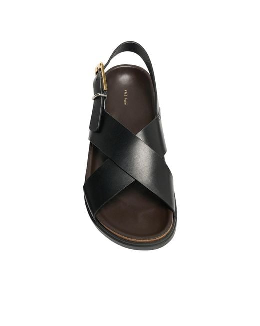 The Row Black Buckle Sandal