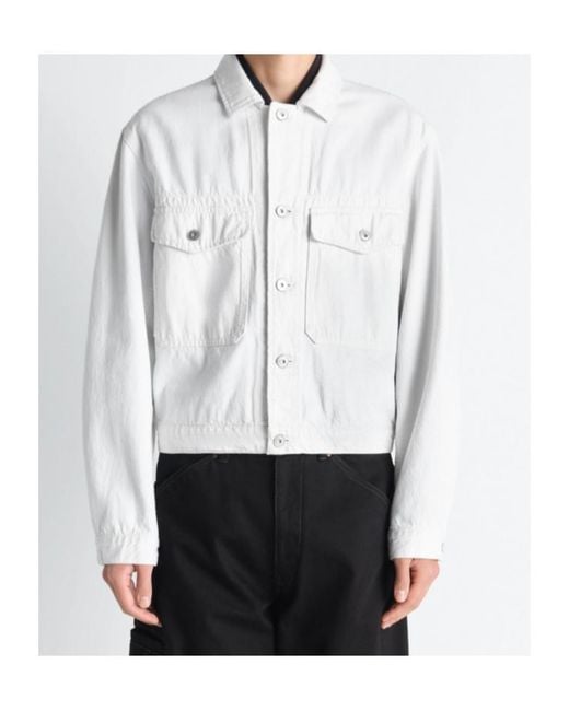 Lemaire White Trucker Denim Jacket for men
