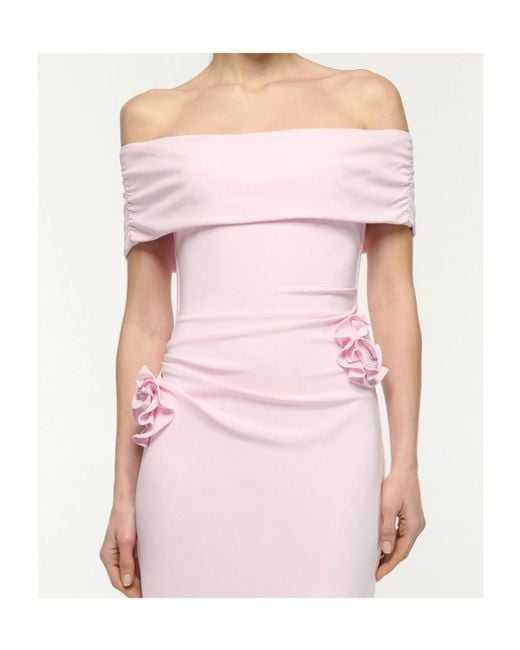 Roland Mouret Pink Draped Floral Detail Dress