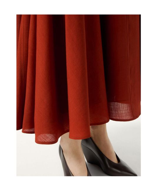 Loro Piana Red Flavia Skirt