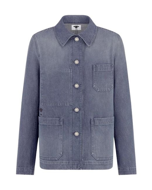 Dior Blue Buttoned Workwear Denim Jacket