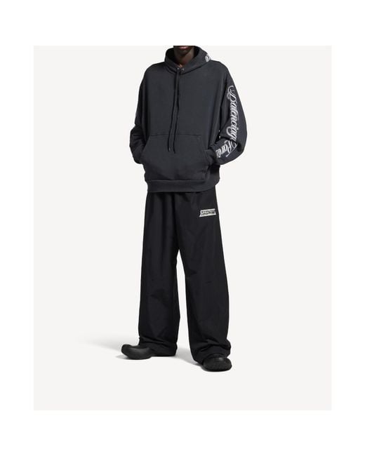 Balenciaga Blue Cursive Oversized Hoodie for men