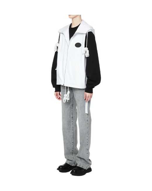 we11done Black Logo Hooded Casual Jacket for men