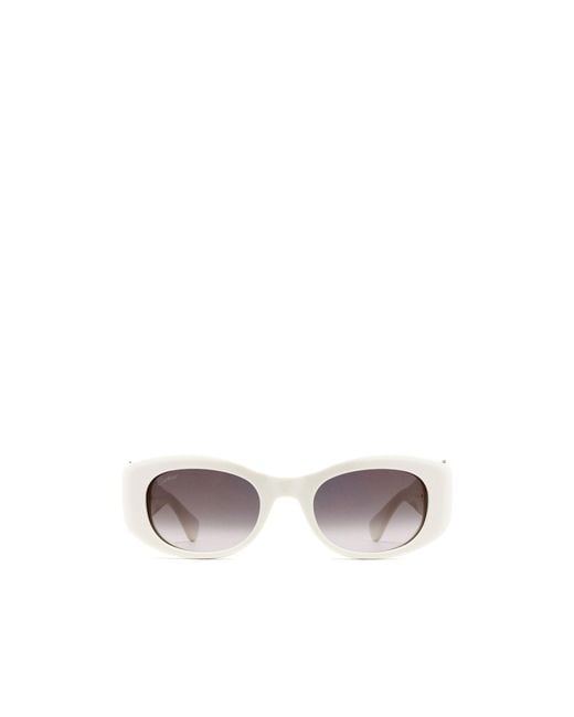 Cartier White Cat-Eye Frame Sunglasses