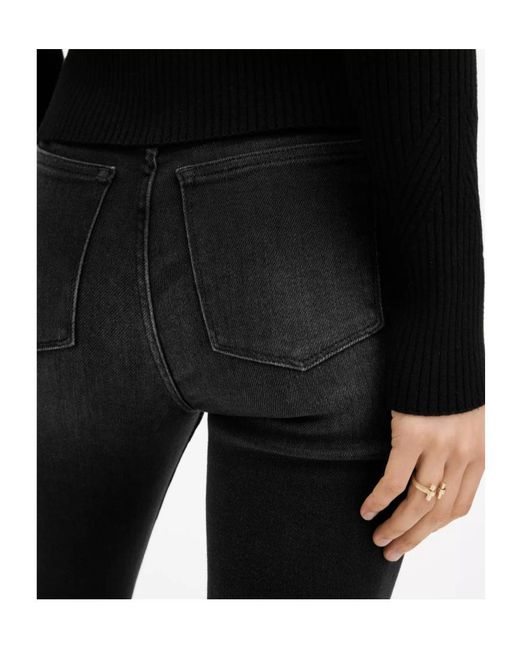 AllSaints Black Haldan Mid-Rise Bootcut Jeans