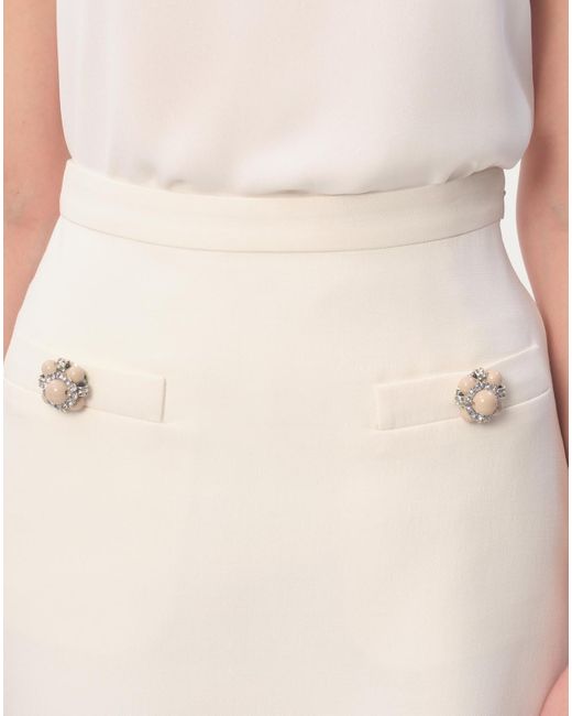 Valentino White Button Embellished A-Line Mini Skirt