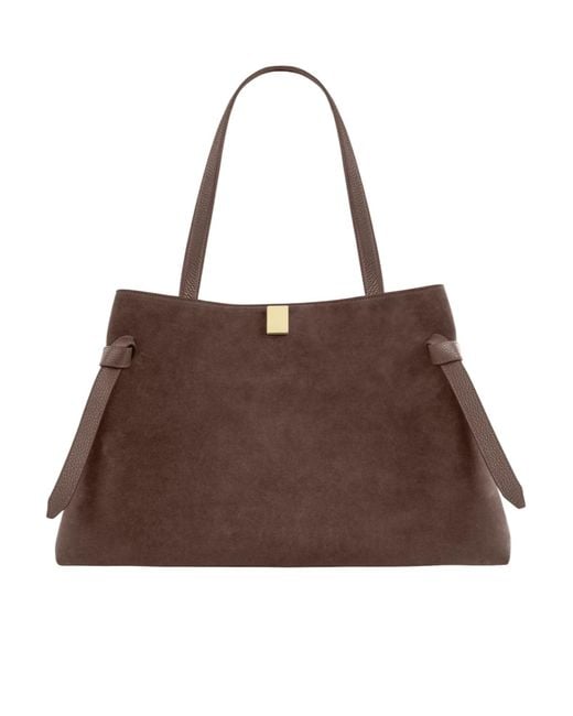 Yuzefi Brown Gyoza Suede Tote Bag