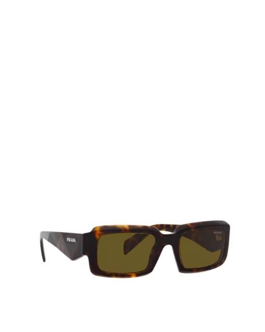 Prada Green Eyewear Rectangle Frame Sunglasses for men