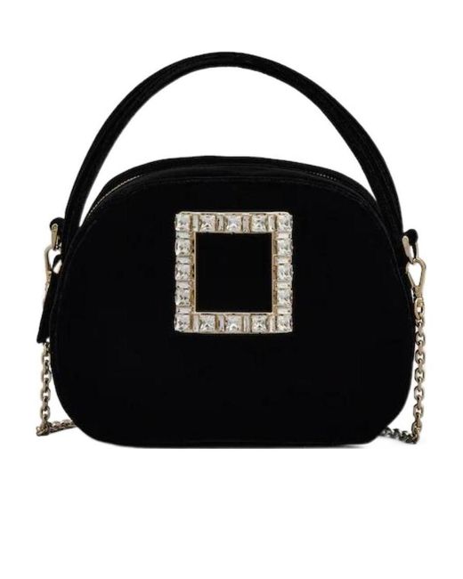 Roger Vivier Black Viv' Ladybug Strass Buckle Mini Tote Bag