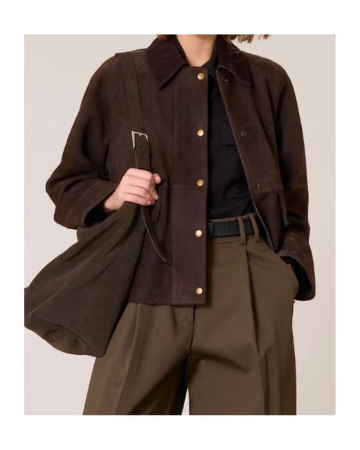 P.A.R.O.S.H. Brown Suede Jacket