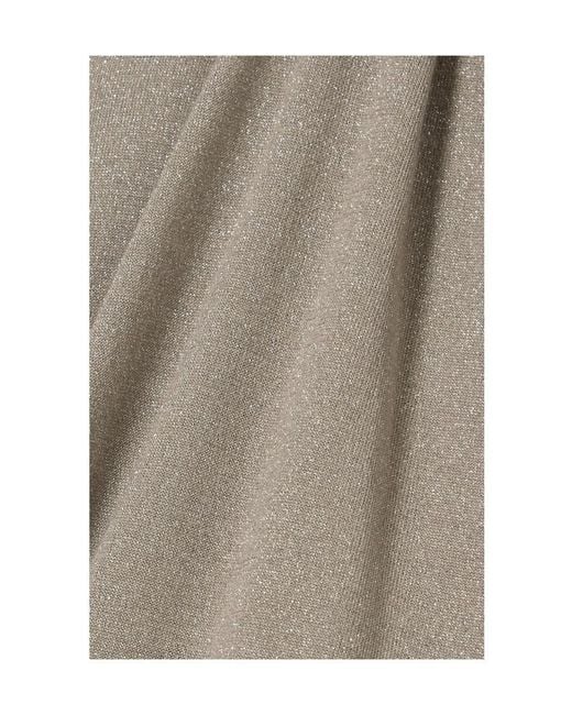 Brunello Cucinelli Gray Metallic Turtleneck Pullover