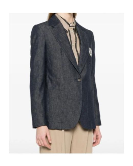 Brunello Cucinelli Blue Chambray Blazer