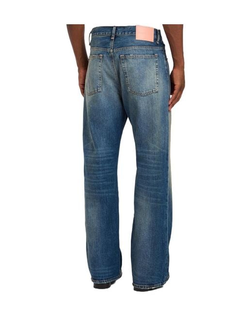 Acne Blue Loose Straight-Leg Jeans for men