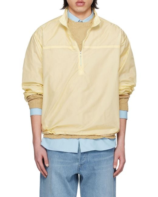 Auralee Natural Long-Sleeved Zippered Casual Jacket for men