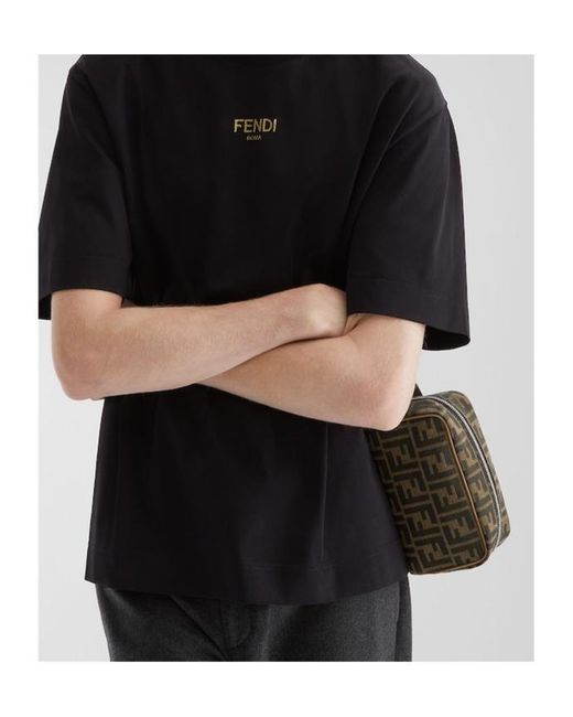 Fendi Ff Jacquard Small Toiletry Case in Gray for Men | Lyst