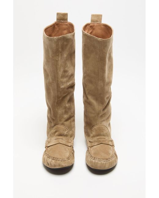 Acne Natural Slouch Toe-Detail Boots