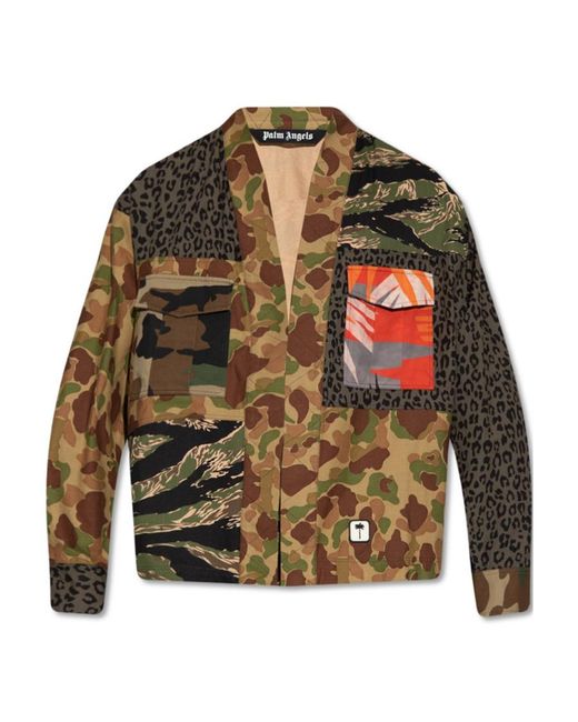 Palm Angels Multicolor Panelled Military Jacket for men