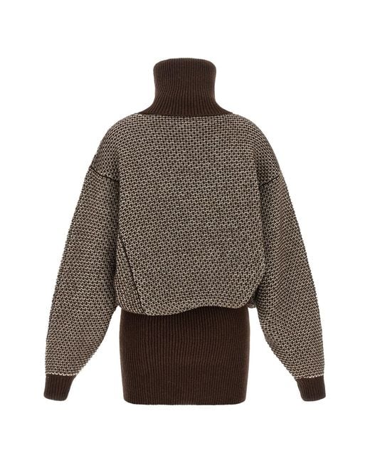 MM6 by Maison Margiela Multicolor Long-Sleeve High-Neck Knit Dress