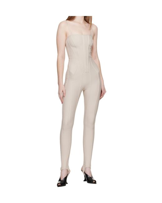 Mugler Natural Corset-Detail Jumpsuit