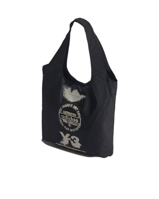 Y-3 Black Logo Printed Tote Bag for men
