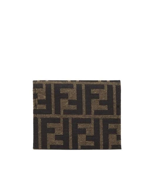 Fendi Black Ff Jacquard Card Case