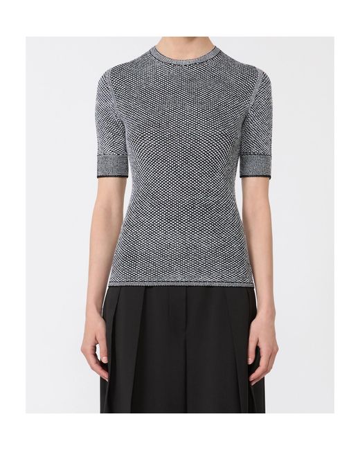 Sportmax Gray Short-Sleeved Knitted Shirt