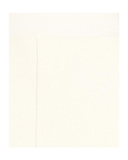 Max Mara White Solid Color Knitted Umbrella Skirt