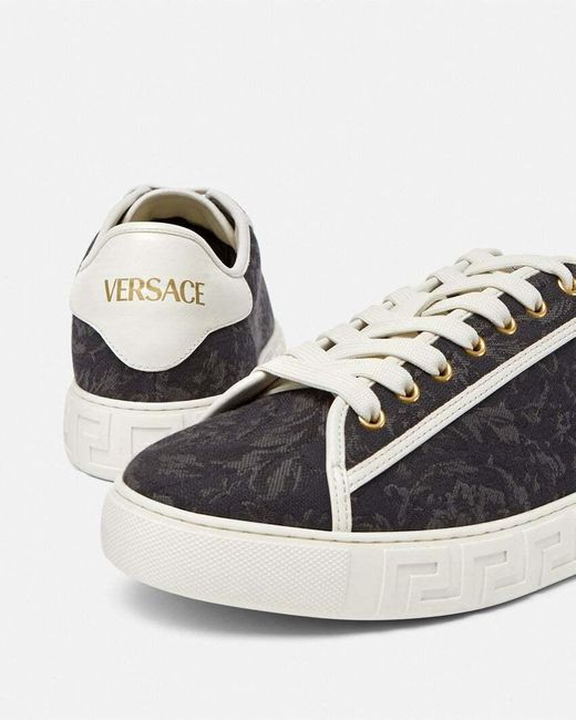 Versace Multicolor Barocco Greca Jacquard Lace-Up Sneakers for men