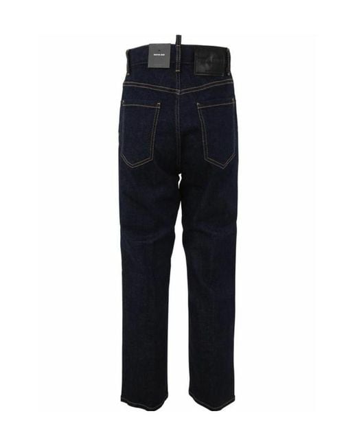 DSquared² Blue Logo Tag Straight-Leg Jeans