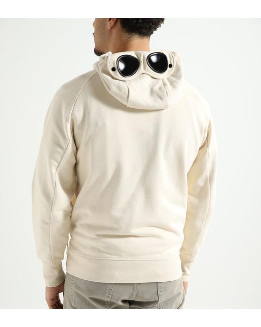 C P Company Natural Goggles-Detail Zipped-Up Hoodie for men