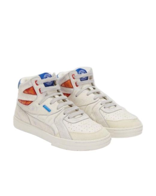 Palm Angels White Vintage University Lace-Up Sneakers for men