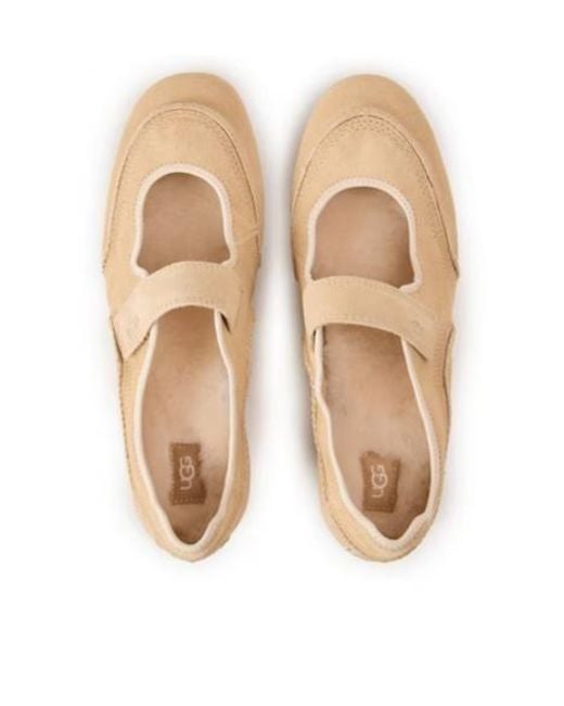 Ugg Natural Suede Hookandloop Flat Shoe
