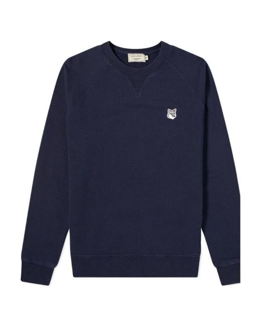 Maison Kitsuné Blue Maison Kitsuné Fox Head Patch Sweatshirt for men