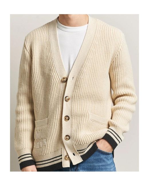 AMI Natural V-Neck Long Sleeved Cardigan