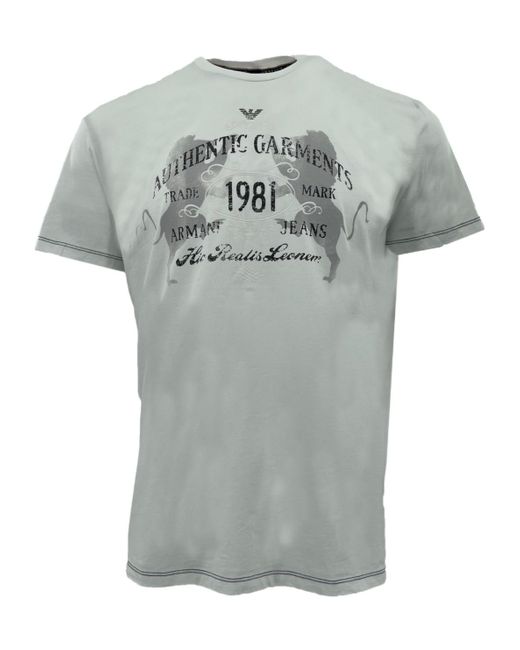 Armani Jeans Gray Item O-Neck Short-Sleeved T-Shirt for men