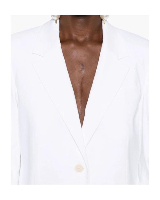 Theory White Single-Breasted Tailored Blazer