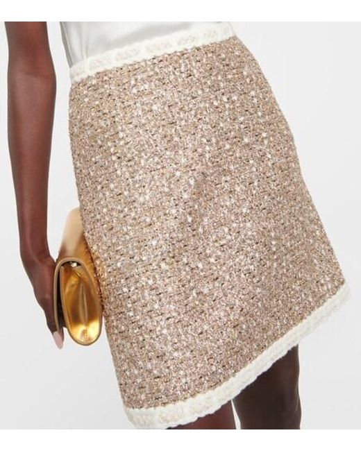 Giambattista Valli Natural Tweed Miniskirt