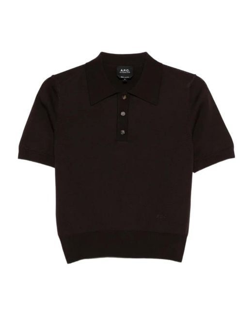 A.P.C. Blue Haut Boutonné À Manches Courtes