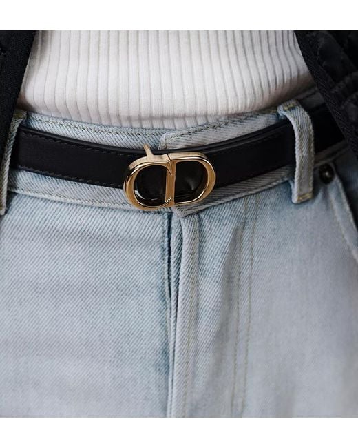 Dior White Reversible Cd Icon Belt